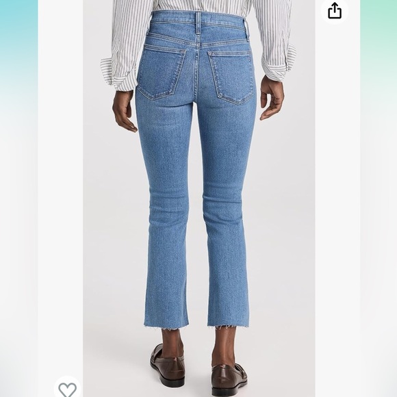 Madewell Cali Demi-Boot Cut Raw Hem blue Denim waist 25 - Picture 2 of 13